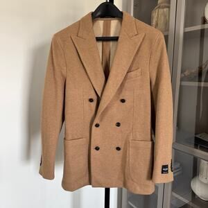 Todd Snyder Camel Wool Tan Double Breasted Knit Sport Coat 40L NEW Blazer Jacket